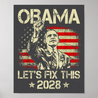 Obama 2028 Let's Fix This Obama 48th President Poster