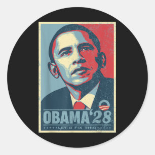 Obama 2028 Lets Fix This  Classic Round Sticker