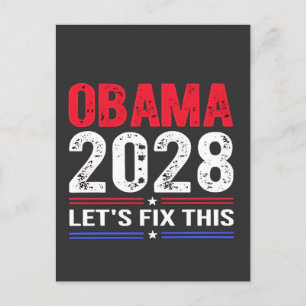 Obama 2028 Let's Fix This Democracy Election USA  Announcement Postcard