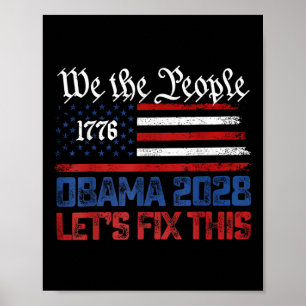 Obama 2028 Lets Fix This We The People Vintage Ame Poster