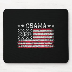 Obama 2028 Retro Vintage Us Flag Patriotic Politic Mouse Mat