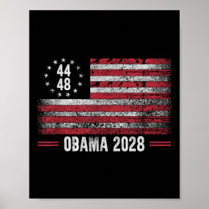 Obama 2028 Retro Vintage Us Flag Patriotic Poster