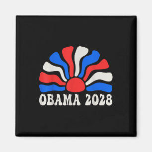 Obama 2028 Retro Vintage Us Flag Patriotic Protest Magnet