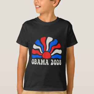 Obama 2028 Retro Vintage Us Flag Patriotic Protest T-Shirt