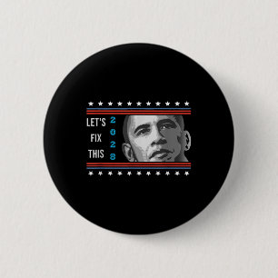 Obama 2028 Usa Vintage Patriotic Political Protest 6 Cm Round Badge