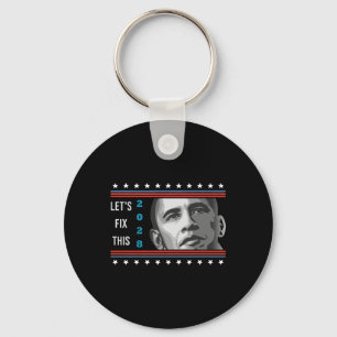 Obama 2028 Usa Vintage Patriotic Political Protest Key Ring