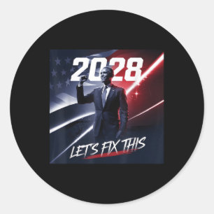 Obama 2028 Vintage Patriotic Political Rally Obama Classic Round Sticker