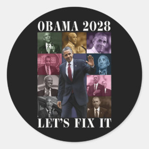 Obama 2028 Vote Obama For President 2028 Vintage Classic Round Sticker