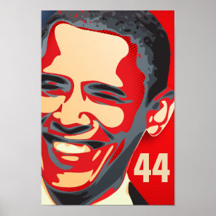 Obama - 44th President on a Red GIANT Poster