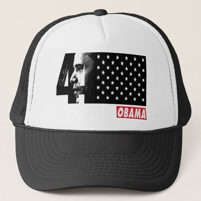 OBAMA 44TH President Signature Editions Trucker Hat (Front)