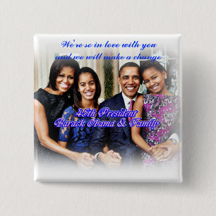Obama,45th President_Button 15 Cm Square Badge
