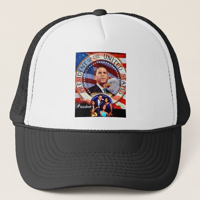 Obama,45th President of The United States_ Trucker Hat (Front)