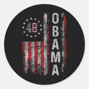 Obama 48 President American Flag Obama For Preside Classic Round Sticker
