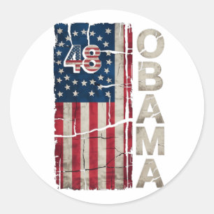 Obama 48th President American Flag Obama For Presi Classic Round Sticker