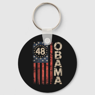 Obama 48th President American Flag Obama For Presi Key Ring