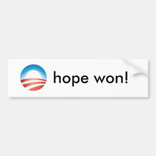 obama_4color_omark, hope won! - Customised Bumper Sticker