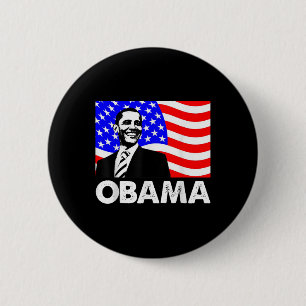 Obama American Flag Us President Gift 6 Cm Round Badge
