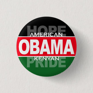 Obama -- American Hope, Kenyan Pride 3 Cm Round Badge
