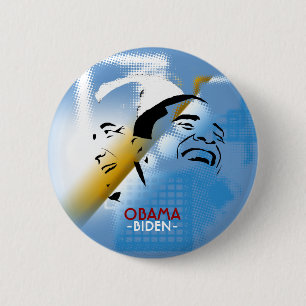 Obama and Biden 6 Cm Round Badge