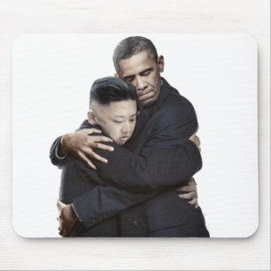 Obama and Kim Jong-Un Hugging Mouse Mat