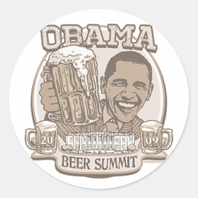 Obama Beer Summit Nonpartisan Gear Classic Round Sticker (Front)