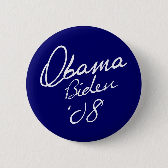 OBAMA / BIDEN 08 6 CM ROUND BADGE (Front)