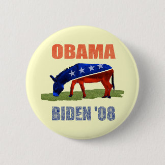 Obama Biden '08 Democratic Button Pin