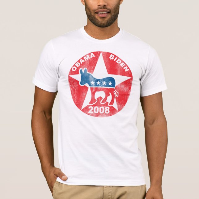Obama Biden 08 Retro T-Shirt (Front)