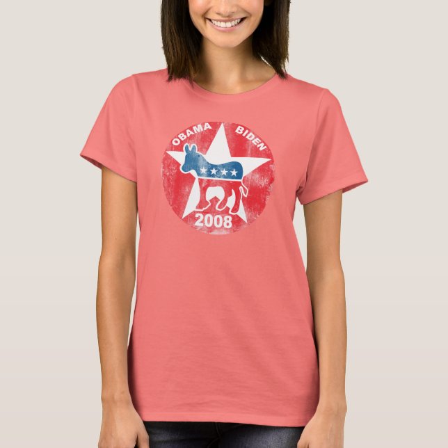 Obama Biden 08 Retro T-Shirt (Front)
