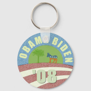 Obama Biden '08 Vintage Logo Keychain