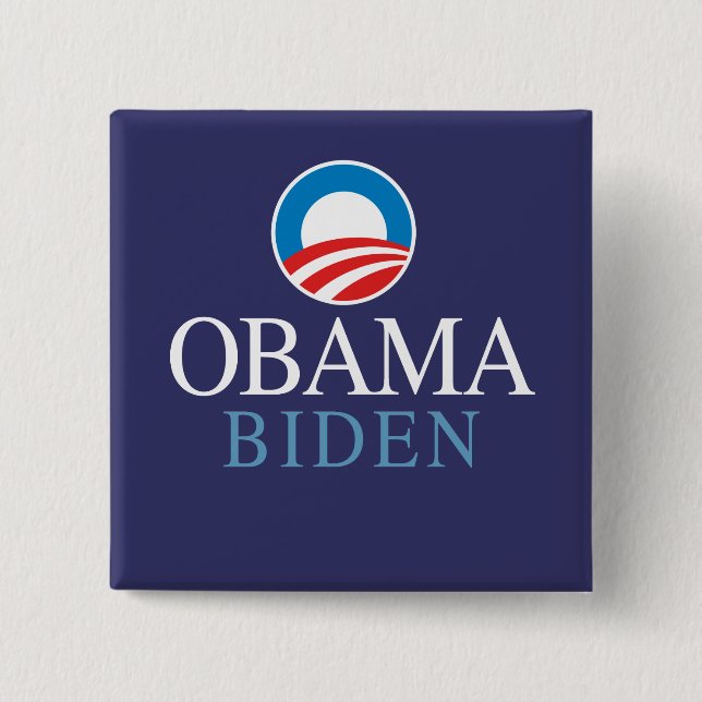 Obama Biden 15 Cm Square Badge (Front)