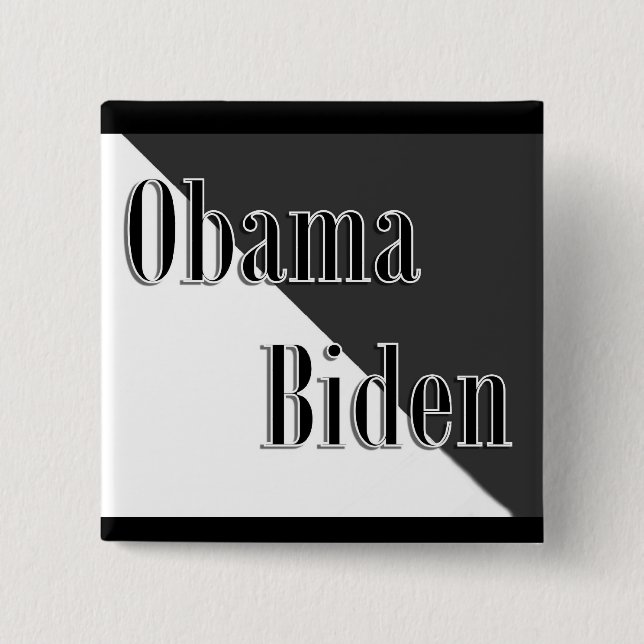 Obama Biden 15 Cm Square Badge (Front)