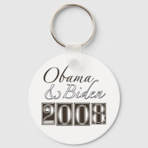 Obama Biden 2008 BW Key Ring