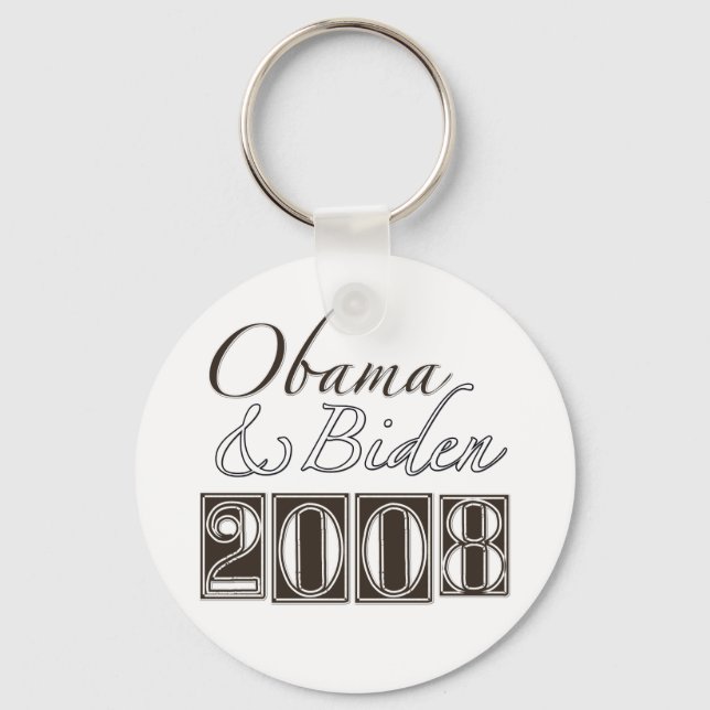 Obama Biden 2008 BW Key Ring (Front)