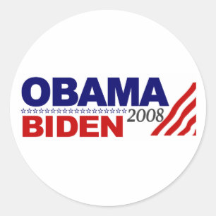 Obama Biden 2008 Classic Round Sticker