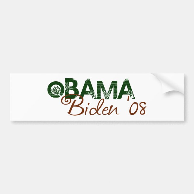 Obama Biden 2008 (Green Edition) Bumper Sticker (Front)