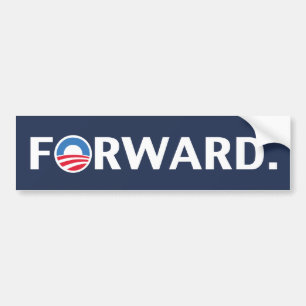Obama / Biden 2012 Forward Slogan (White on Blue) Bumper Sticker