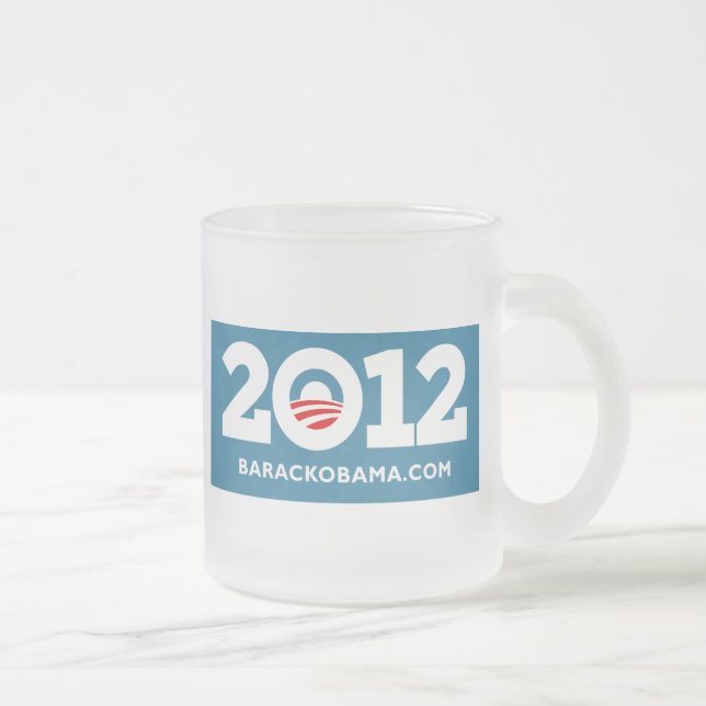 Obama Biden 2012 Frosted Glass Coffee Mug (Right)
