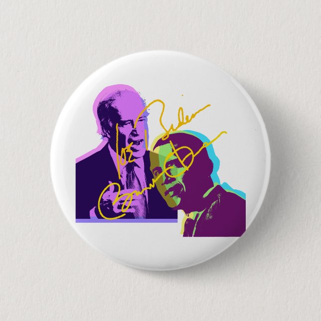 obama biden 6 cm round badge (Front)