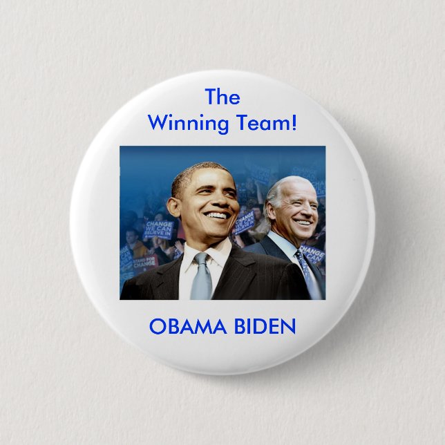 Obama Biden 6 Cm Round Badge (Front)