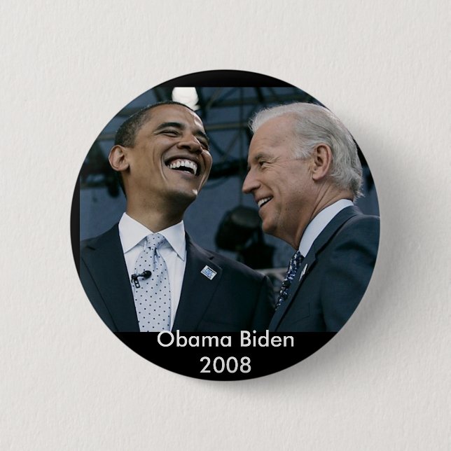 obama biden 6 cm round badge (Front)