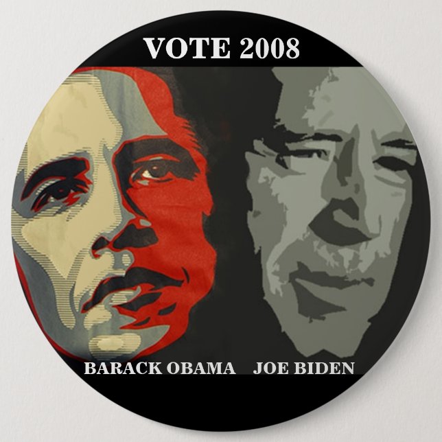 obama biden art copy , BARACK OBAMA    JOE BIDE... 6 Cm Round Badge (Front)