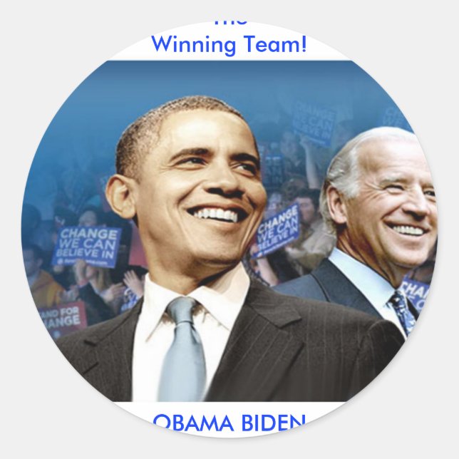 Obama Biden Classic Round Sticker (Front)