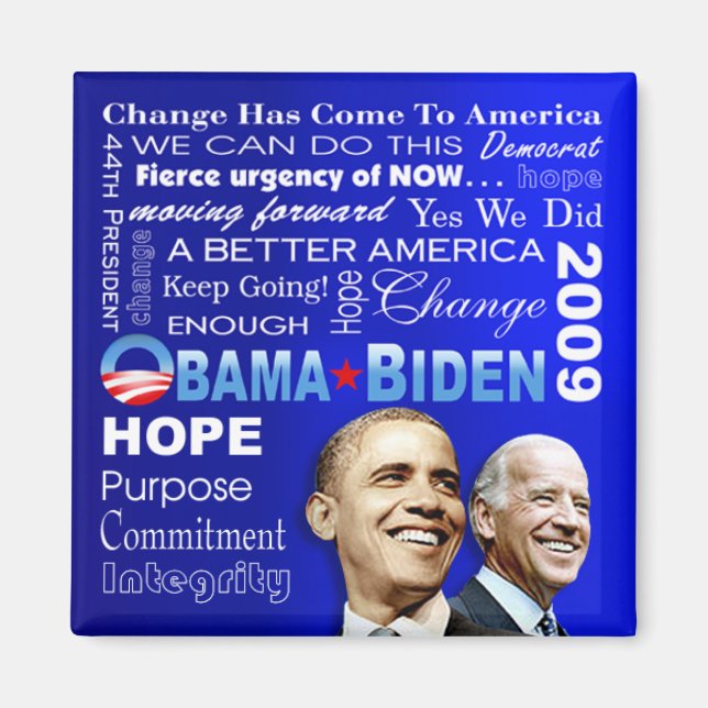 Obama Biden Collage Magnet (blue) (Front)