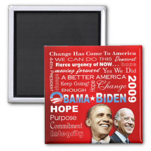 Obama Biden Collage Magnet (red)