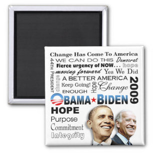 Obama Biden Collage Magnet (white)
