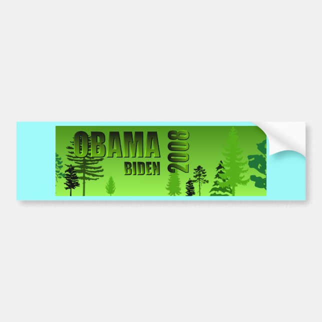 Obama Biden Green Bumper Sticker 2008 (Front)