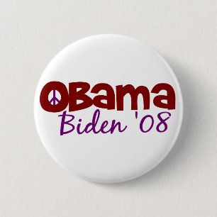 Obama Biden Peace 2008 6 Cm Round Badge