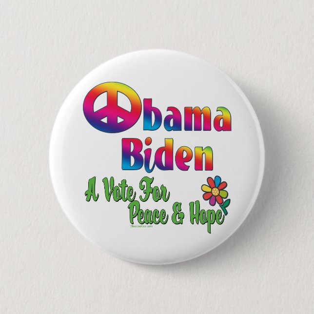 Obama Biden Peace  Hope 2008 copy 6 Cm Round Badge (Front)