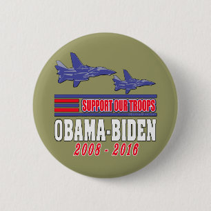 Obama Biden Support Our Troops 6 Cm Round Badge
